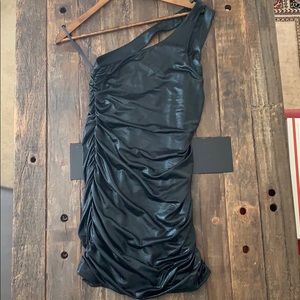 Bebe Sexy Stain Snake Print One Shoulder Dress